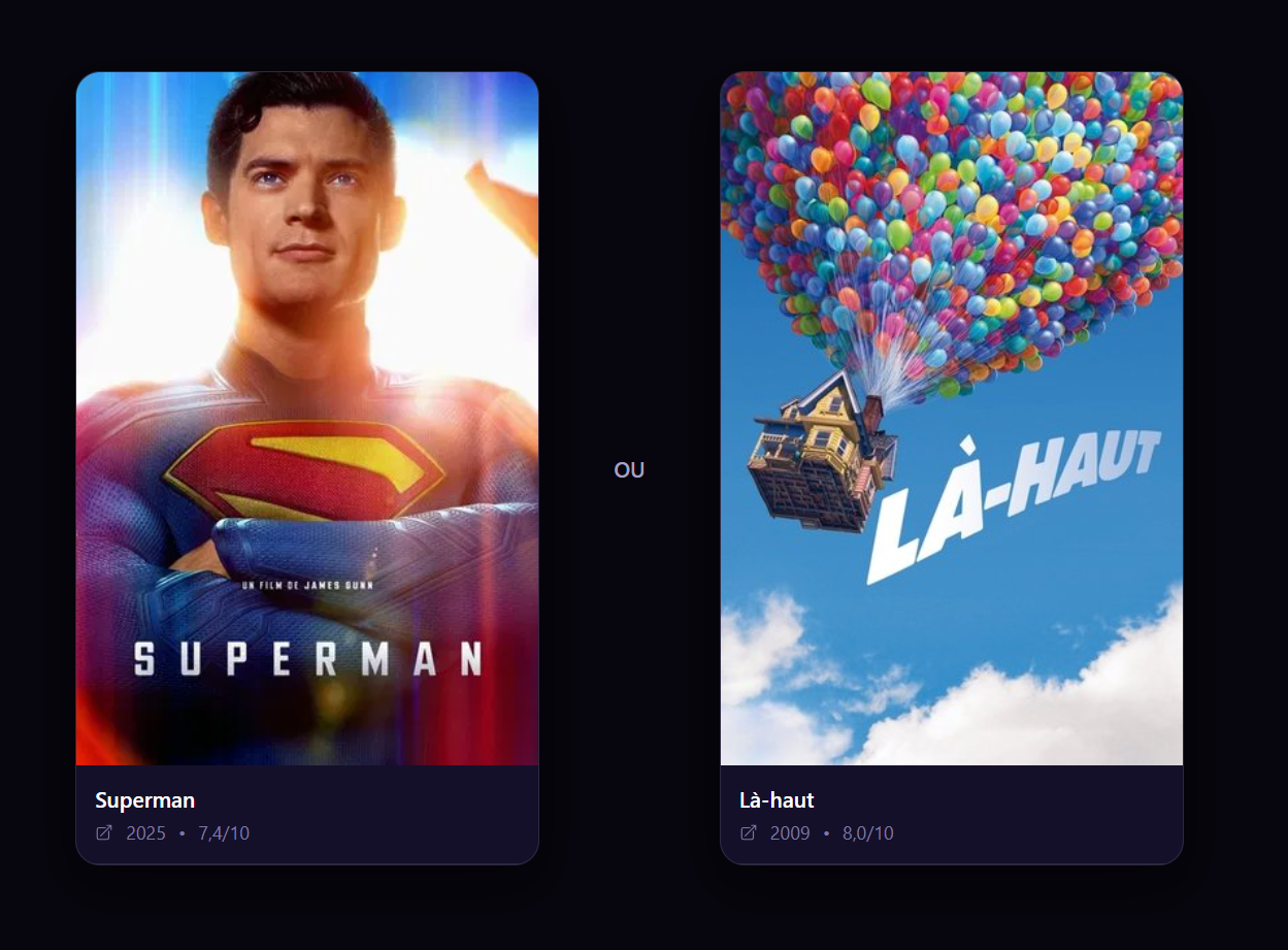 capture d'écran des matchs