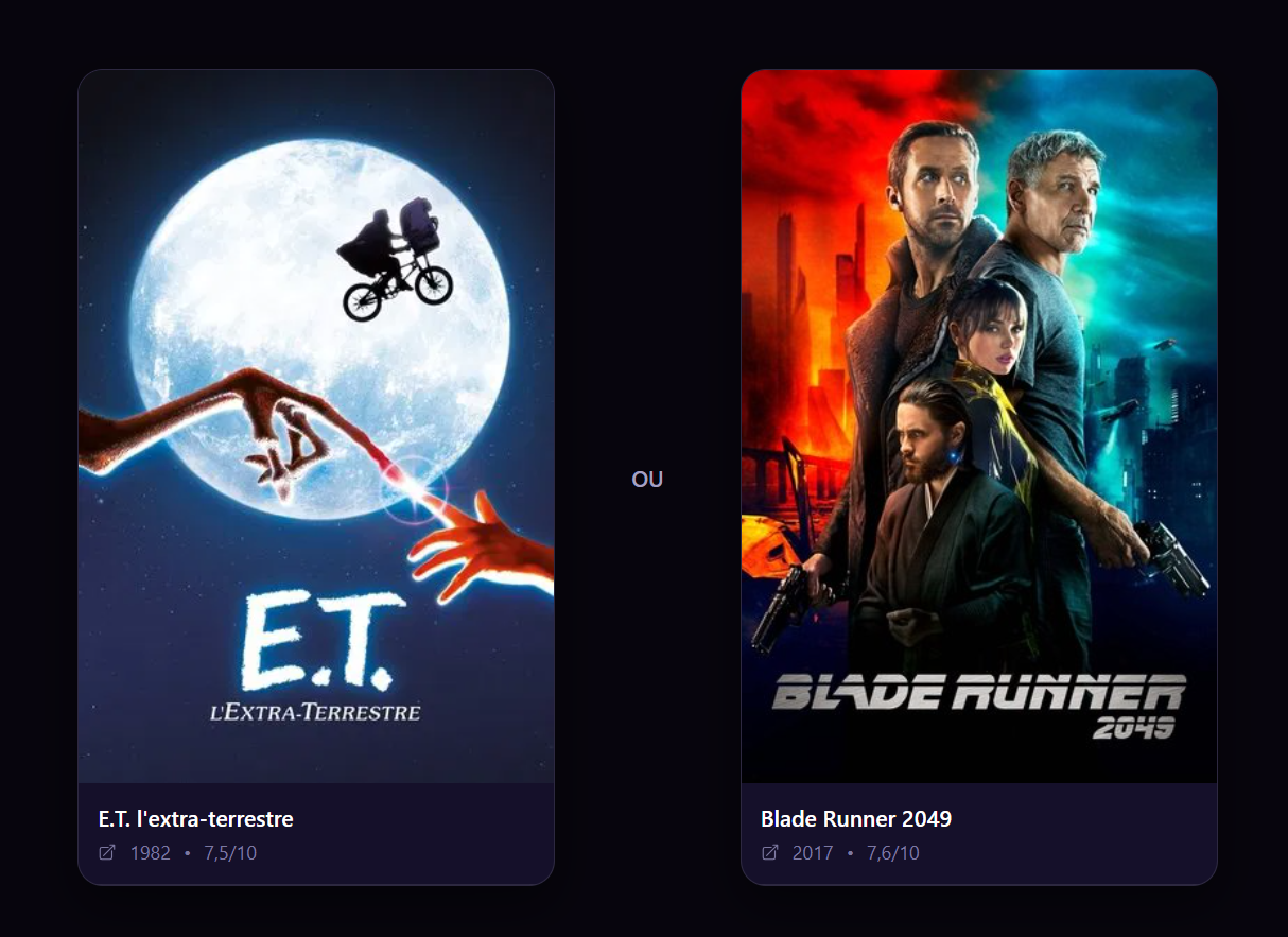 capture d'écran des matchs